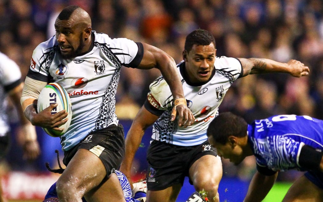 Fiji take on Samoa at the 2013 Rugby League World Cup.
