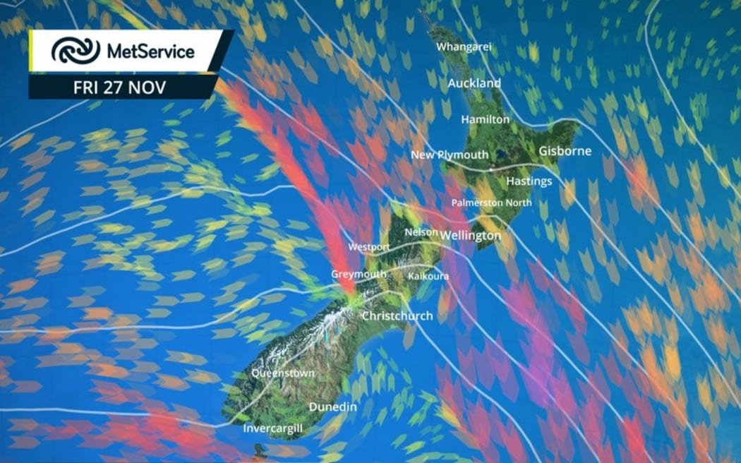 Gale winds force winds that have been forecast for parts of the South Island & lower North today.