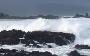 Huge waves have been pounding the south coast of Wellington.