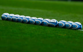 21st November 2020; Welford Road Stadium, Leicester, Midlands, England; Premiership Rugby, Leicester Tigers versus Gloucester Rugby; A general view of the Mattoli Woods Welford Road Stadium pitch with practise balls lined up