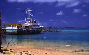 A ship anchored in the Marshall Islands, boat, fishing, sea, Majuro