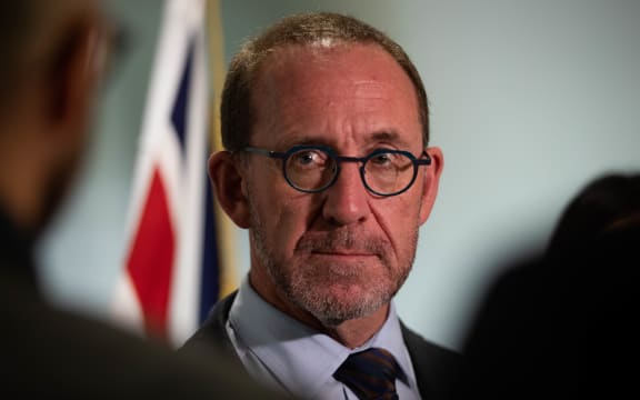 Andrew Little speaks to media