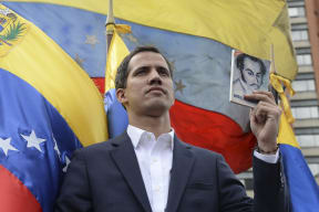 Venezuela's National Assembly head Juan Guaido declares himself the country's "acting president" during a mass opposition rally.