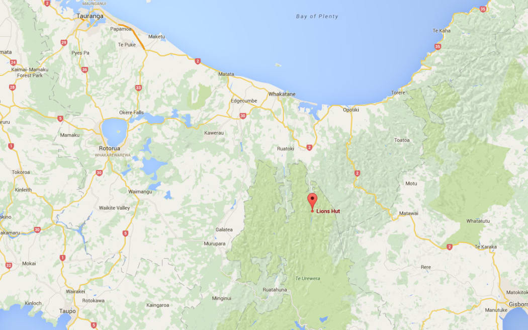 Police were centering their search around Lions Hut in the north of Te Urewera National Park.