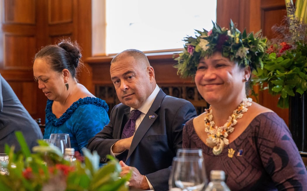Cook Islands PM, Mark Brown (centre) during his visit to NZ