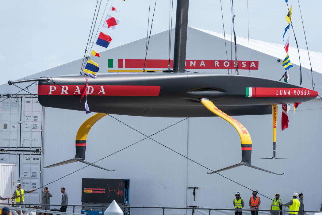 America's Cup challenger Luna Rossa Prada Pirelli Team christen and launch their second AC75 at their Base in Auckland's Viaduct Harbour on 20 October, 2020.