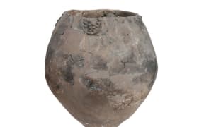 A neolithic jar from Khramis Didi-Gora, Georgia. Pottery fragments from 8,000-year-old jars unearthed near the Georgian capital, Tbilisi.