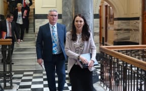 Labour Party leader Jacinda Ardern (right) and deputy leader Kelvin Davis (left) heading into negotiations with New Zealand First.