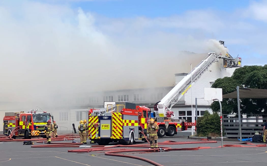 The fire at Auckland Normal Intermediate school.