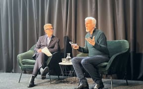 John Campbell interviews film-maker  - and soon-to-be New Zealander - James Cameron at the SPADA 2023 conference on Thursday.