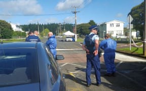 Police at the scene of the suspicous death at Otangarei.