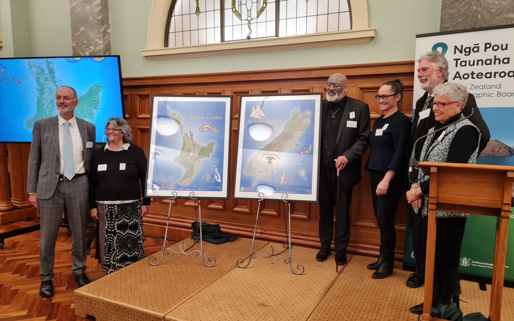 New Zealand Geographic Board members at the launch of the new Māori and Moriori place names maps