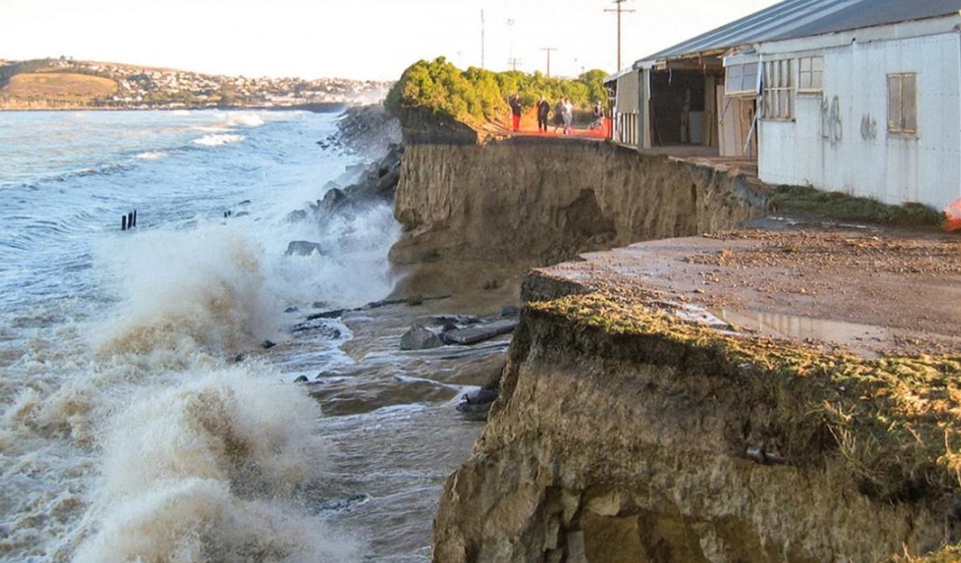 In June 2007, the coastal cliffs at Oamaru were washed away, affecting this factory and a conservation area for blue penguins