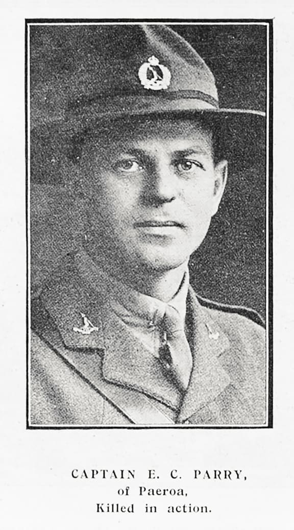 Captain Ernest Charles Parry of the first Battalion Auckland Infantry Regiment.