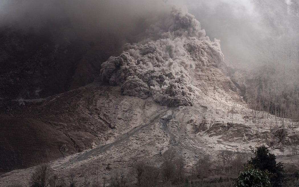 Mt Sinabung volcano on 14 June 2015.
