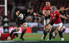 Kieran Read in action for the All Blacks.
