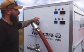 Watercare's solar-powered, mobile filling station.