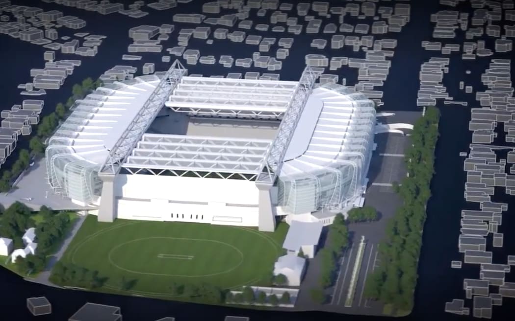 The planned retractable roof for Eden Park.