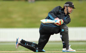 Daniel Vettori batting for the NZ XI against Scotland at Lincoln