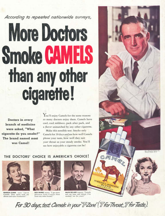 Cigarette advertisement, 1952
