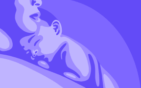 Stylised illustration of mother and baby