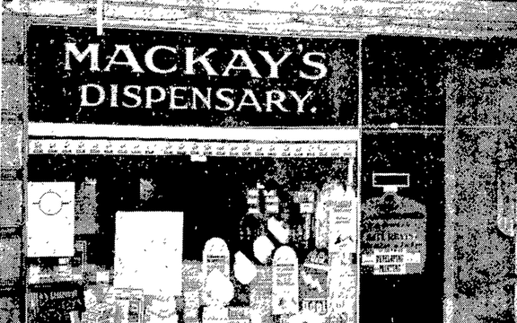 Mackay's Dispensary Window, 1931.