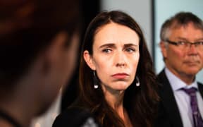 Prime Minister Jacinda Ardern holds a media briefing following the Maui Drone Project Launch at the Maritime Room, Princess Wharf, Viaduct Harbour. 26/02/21