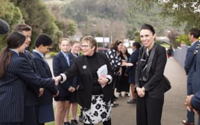 Prime Minister Jacinda Ardern at Kaitao Intermediate School in Rotorua.