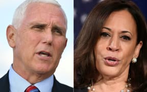 US Vice President Mike Pence and US Democratic vice presidential nominee and Senator from California, Kamala Harris.