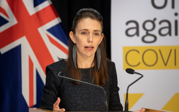Prime Minister Jacinda Ardern at a media briefing at Parliament about the Covid-19 coronavirus.