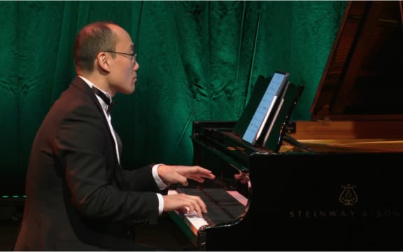Pianist Jian Liu performs 21 songs by 21 New Zealand women composers with soprano Jenny Wollerman at the Aotearoa New Zealand Arts Festival, 2022