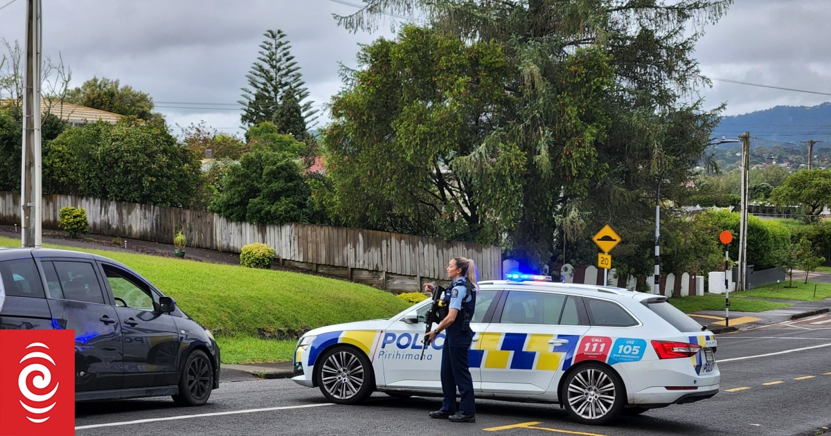 Man dead after shots fired at police near West Auckland school