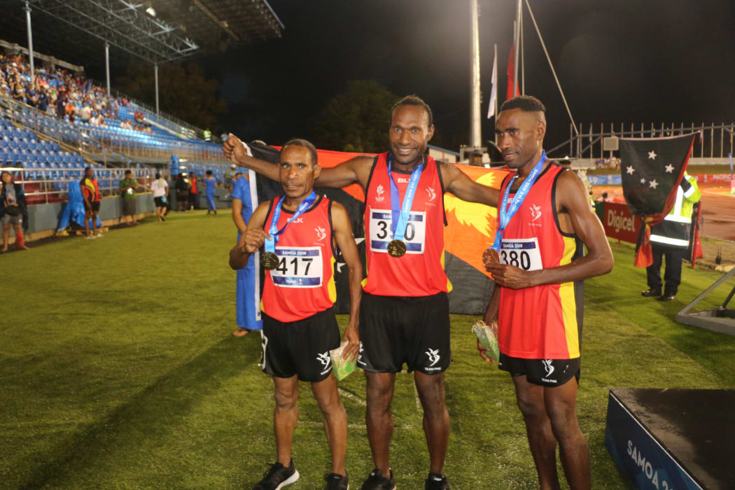 PNG made a clean sweep of the men's 3000m steeplechase.