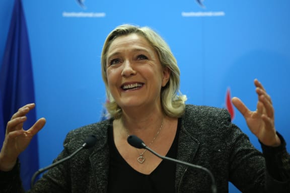 National Front president Marine Le Pen in Nanterre.