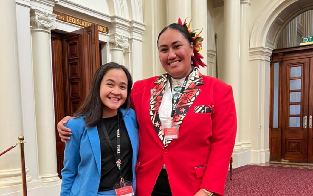 Nicole Yaneza Bagatsing and Shenei Penaia, members of the Victoria Youth Parliament and two of the Australian delegates to the Global Youth Civics programme.