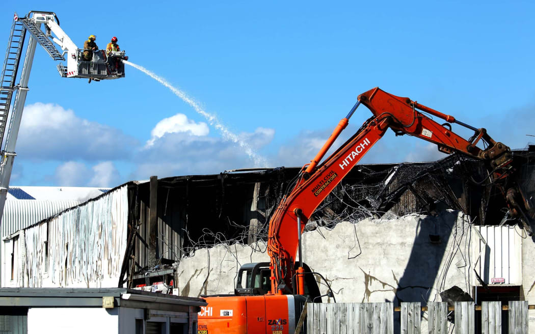 A digger was used to give crews access to the storage units.
