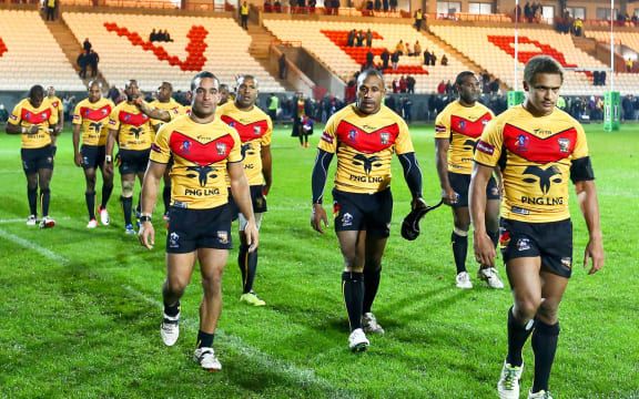 PNG players at the Rugby League World Cup.