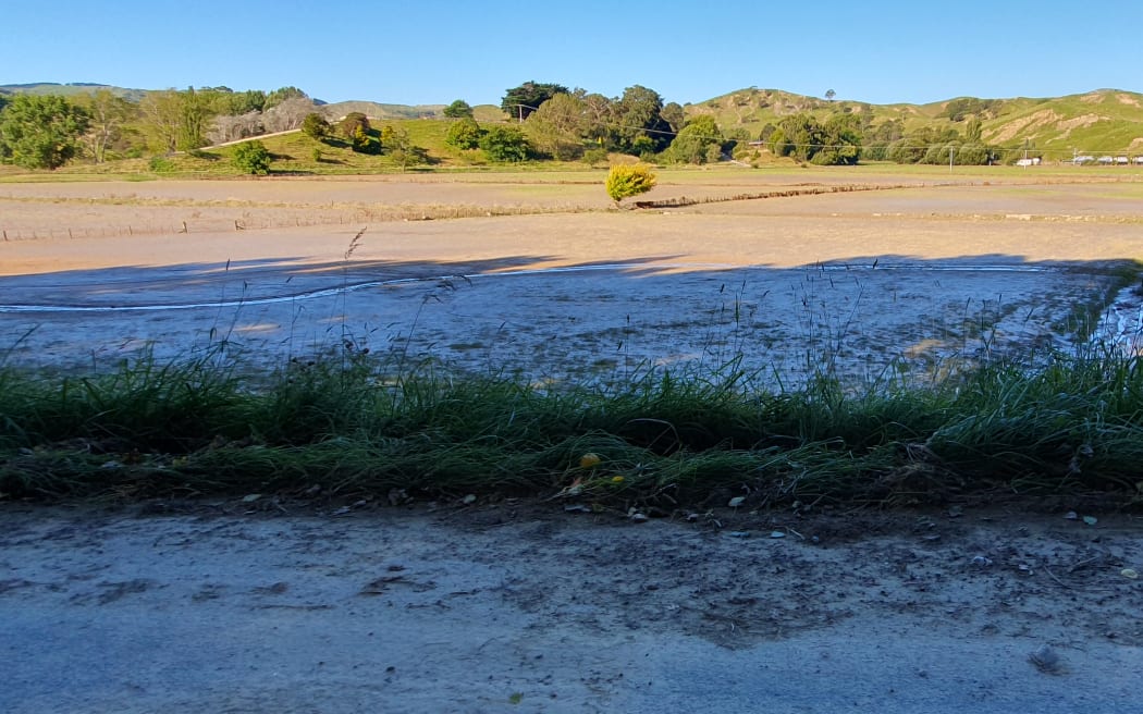 Silt covered paddocks outside Tinui, near Wairarapa's east coast
