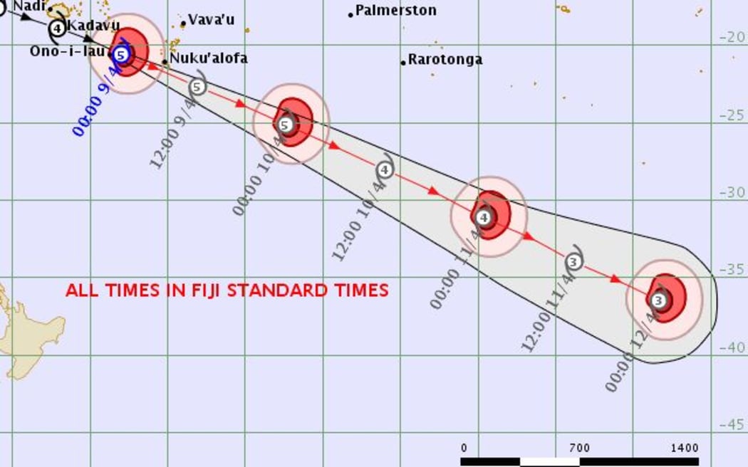 Tropical cyclone Harold strengthen this morning to a category 5 again.