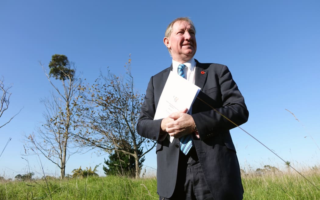 Housing and Building Minister Nick Smith at Crown land at Manukau in Auckland that has been identified for housing.