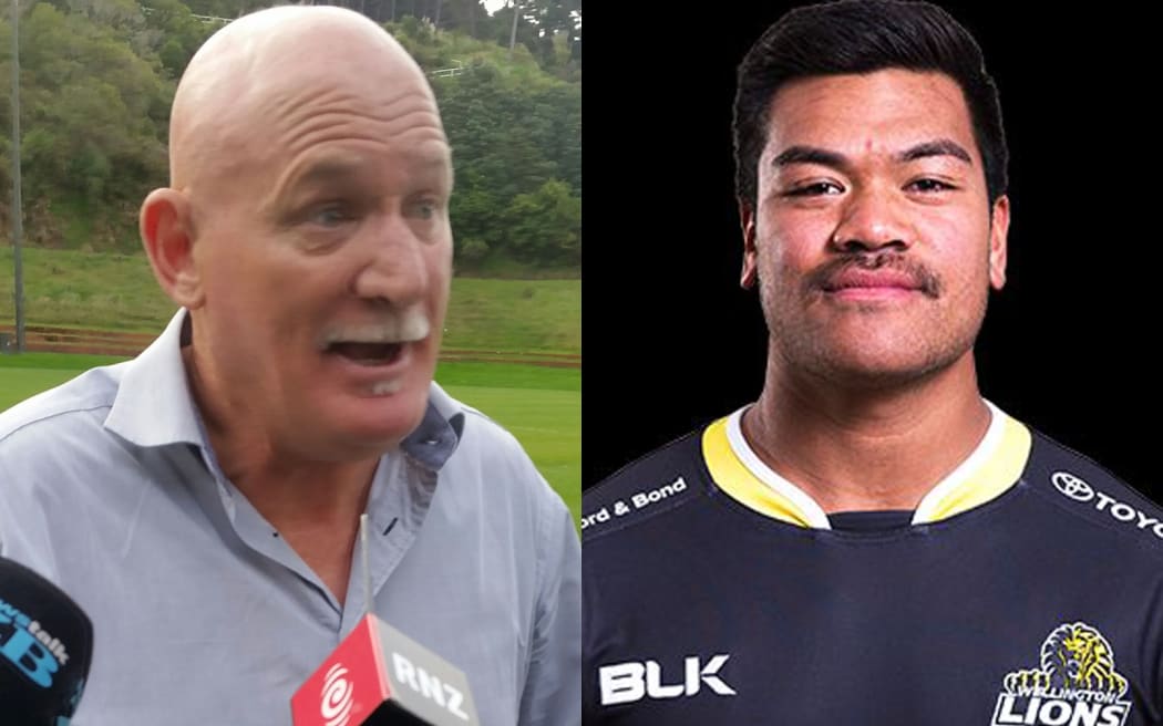 Wellington Rugby CEO Steve Rogers, left, and Losi Filipo
