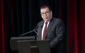 140520 BUDGET 2020 POOL PHOTO 
Finance Minister Grant Robertson delivers 2020 Budget to media in lockup @ banquet hall parliament Wellington  first day Covid level 2
Pictured: Grant Robertson MOF