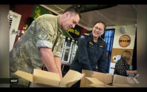 Christmas parcels packed for overseas troops