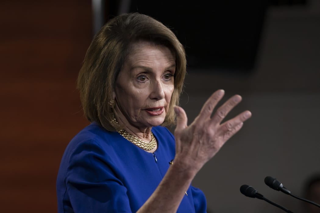 Speaker of the House Nancy Pelosi, D-Calif., talks with reporters during her weekly news conference, on Capitol Hill in Washington, Thursday, Feb. 7, 2019.  (AP Photo/J. Scott Applewhite)