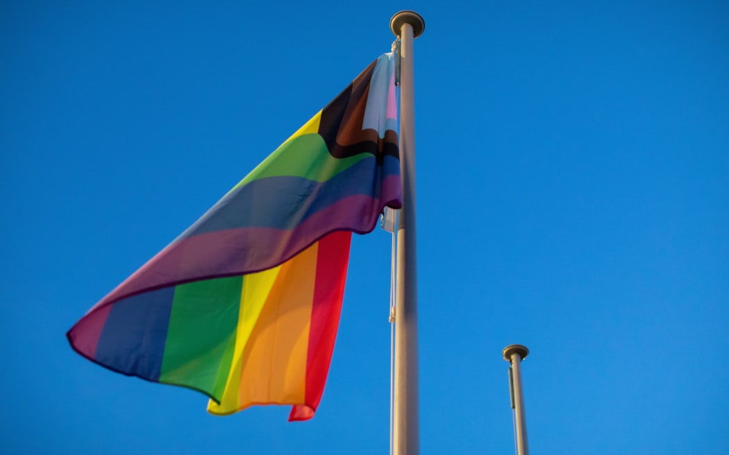 Flag raising to mark the 35th anniversary of gay rights reform