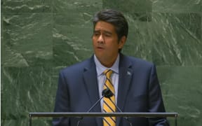 Palau's President Surangel Whipps Jr speaking at the 76th session of the UN General Assembly