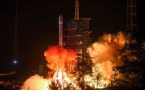 The Long March 3B rocket, transporting the Chang'e-4 lunar rover, lifting off from the Xichang launch centre in December.