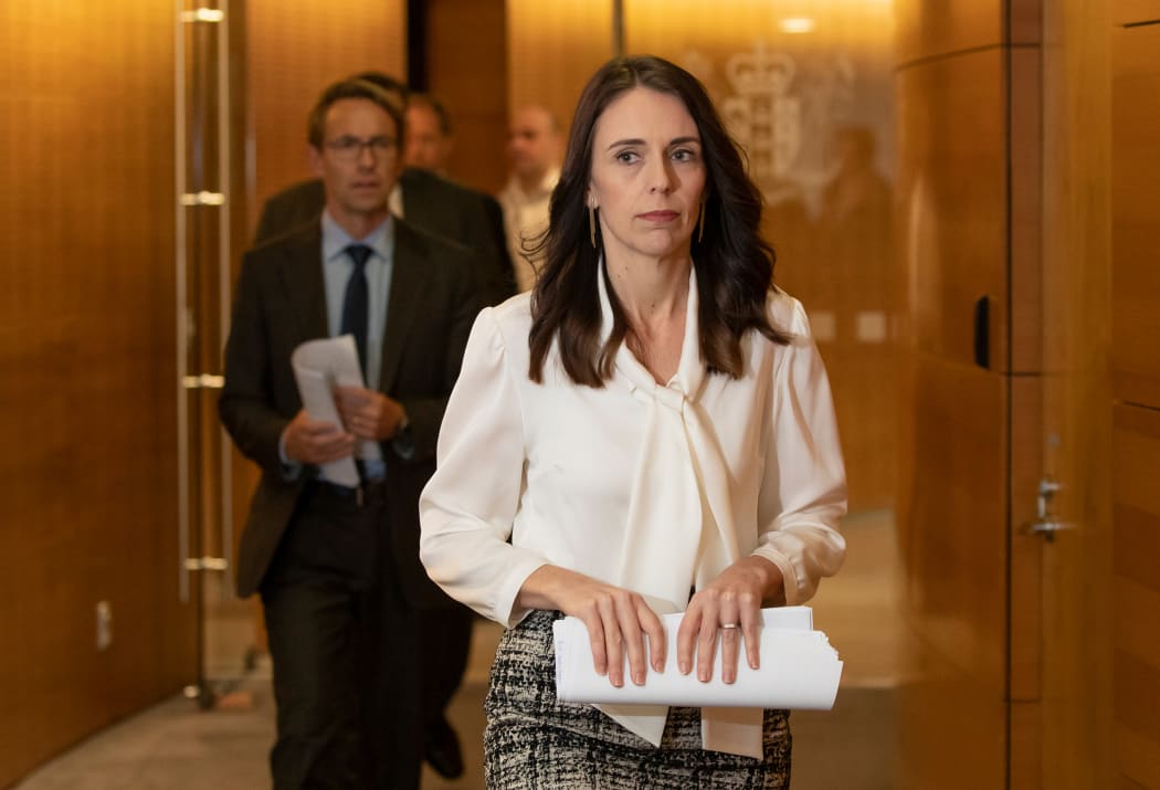 Prime Minister Jacinda Ardern announcing alert level change on 20 April