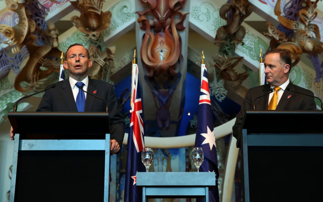 Australian Prime Minister Tony Abbott (left) with New Zealand Prime Minister John Key.
