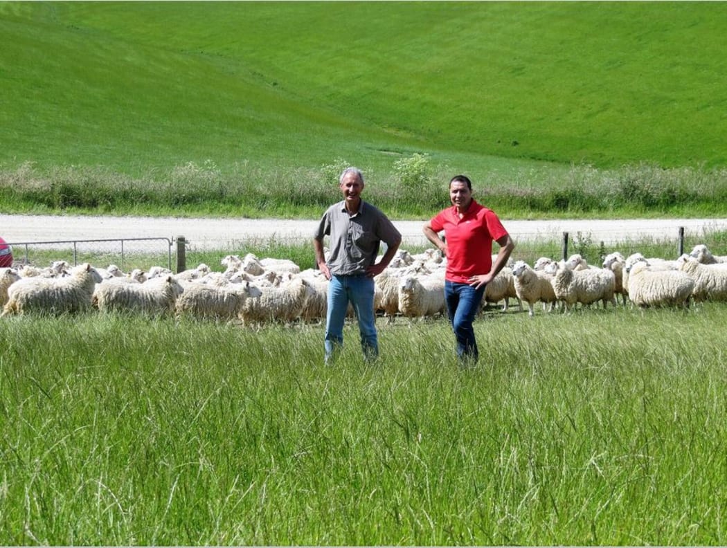 Michael Hogan, left, and Dion Morrell. Sheep contest